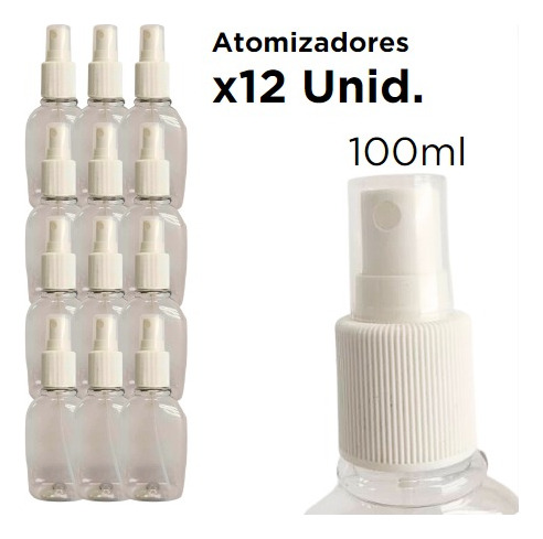 Atomizador Spray Valvula Rociadora C/ Envase Plastico 100ml