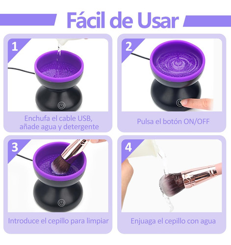 Maquina Limpiadora De Pinceles De Maquillaje Eléctrica,