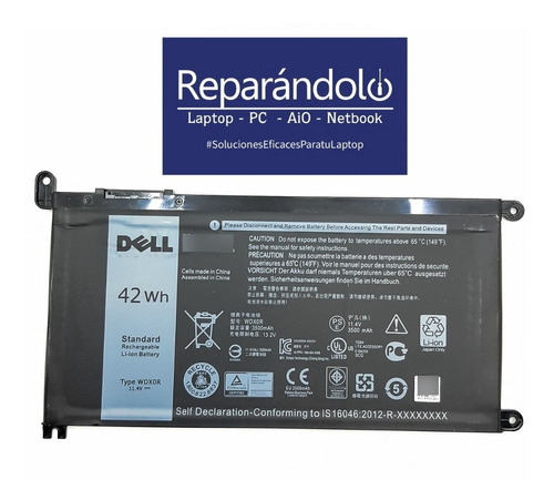 Batería Laptop Original Dell Wdx0r Interna