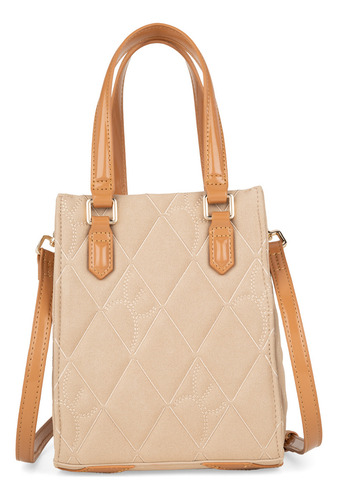 Bolsa Tote Cloe Janrami Chico Color Marrón Claro