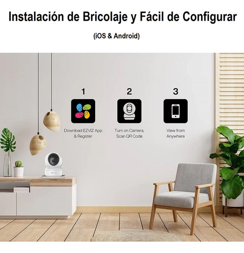 Cámara Ip Ezviz H6c 2k+ 4mp Wifi H.265 - Blanco