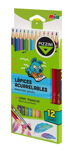 Lápices De Color Acuarelables Pizzini X12 Unidades