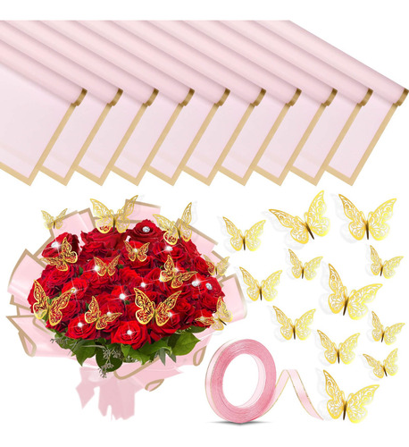 20 Hojas De Papel Impermeable For Envolver Flores