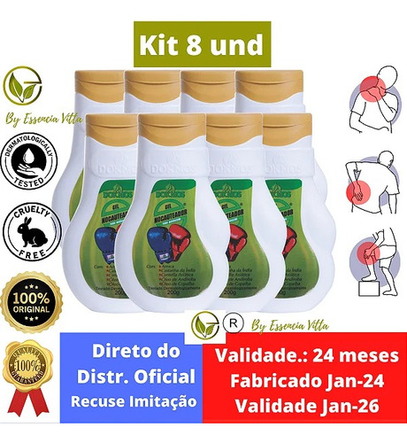 Kit 8 Gel Nocauteador Combate Dor Muscular Arnica Dokmos
