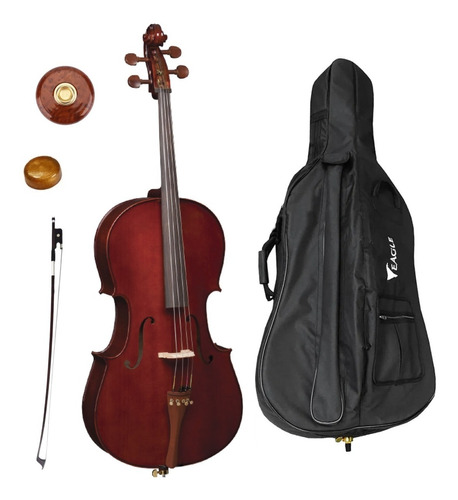 Kit Violoncelo Eagle Ce200 4/4 + Breu+ Arco+ Capa+ Bolachão