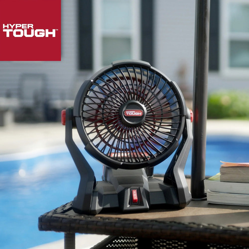 Abanico Ventilador Hyper Tough 7.5 Inalámbrico 20v 30.48 Cm 20v Negro Rojo Plástico 3