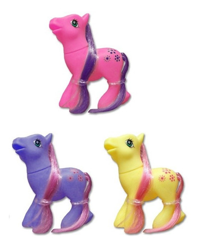 Set X 3 Mini Ponys Caballitos Articulado Pony Muñeco Niño