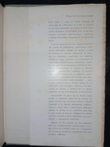 Libro Salomé La Afrodita Hebrea Burney Cromwell Tapa Dura