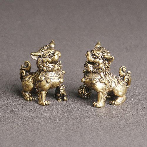 1 Par Estatueta De De Ouro Decoração Feng Shui Da Sorte
