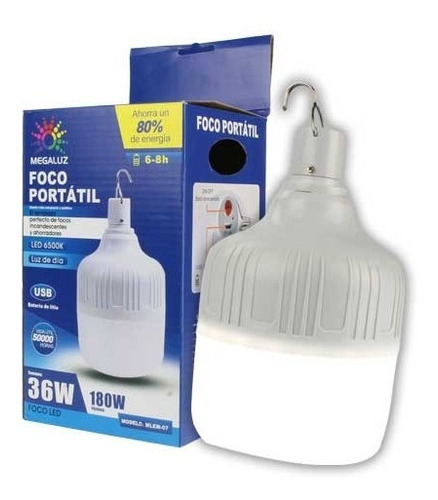 Foco Led Recargable De Emergencia 36 W A 180 W 2500 Lm C8s