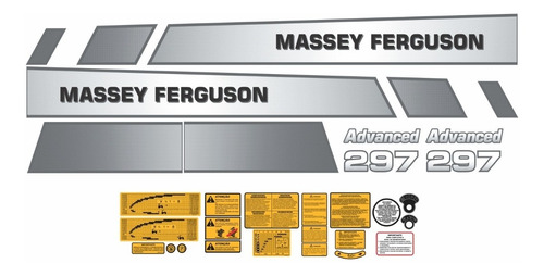 Kit De Adesivos Trator Massey Ferguson Mf 297 Advanced 297a