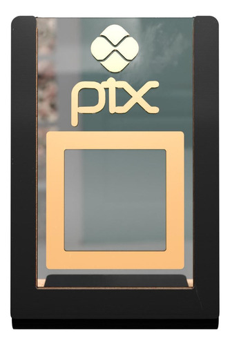 Porta Decoraset Display Placa Balcão De Pagamento Pix Via Qr Code Acrílico Cinza-escuro