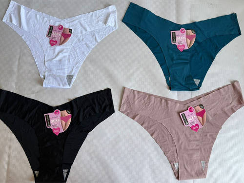 Paquete De 4 Calzones Sin Costura Para Mujer Bikini Comodo