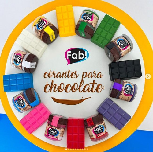 Corante Em Pó Rosa Neon Para Chocolate Fab Bolos Doces