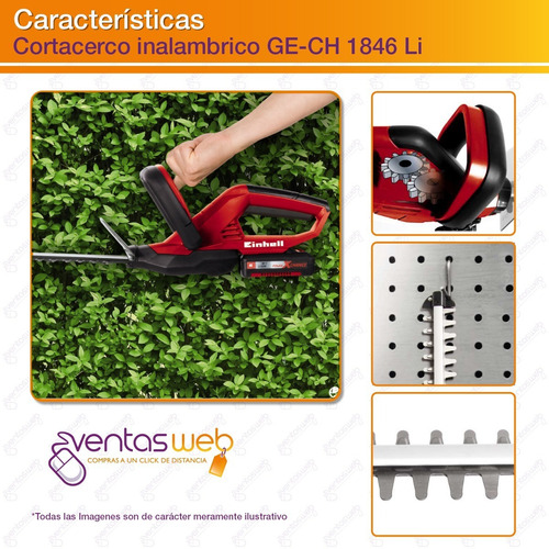 Imagen 4 de 6 de Cortacerco Inalambrico 18v Einhell Espada 46cm Carg Bateria