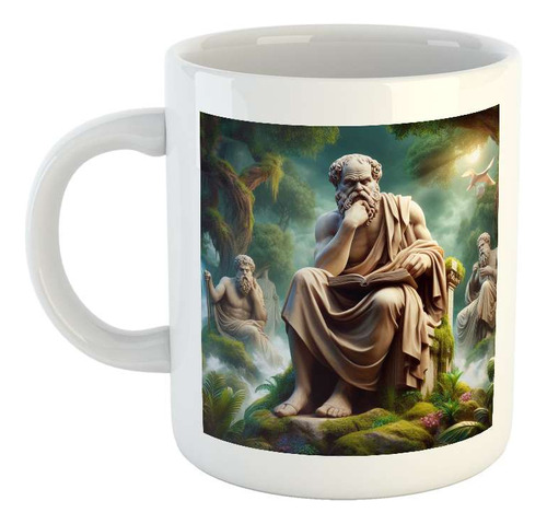 Taza Ceramica Socrates Pensador Filosofo En El Bosque