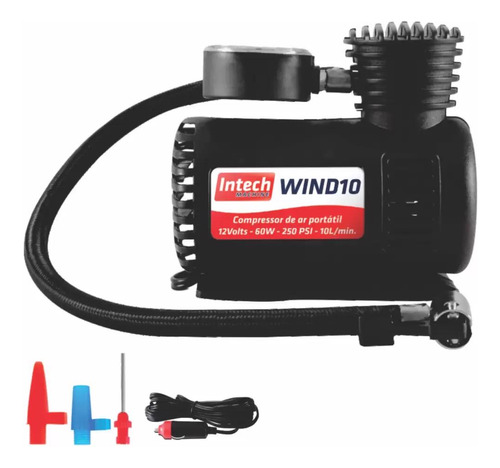 Compressor De Ar Elétrico Portátil 12v 60w Wind10 Intech