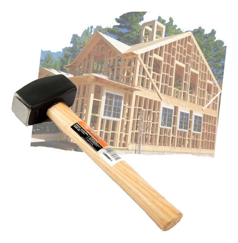 Maza Albañil Mango De Madera 1500 Gramos Labor Construcción