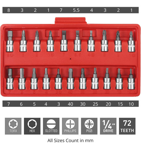 Juego De Llaves Vaso 46 Piezas Kit Herramientas Trinquete