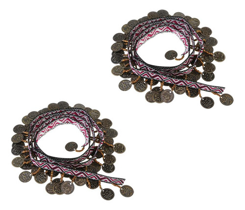2 Piezas De Monedas De Cobre Flecos, Cinta De Encaje,