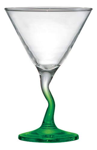 Taça de Vidro Martini com Haste VerdeTwister 225ml, Ruvolo