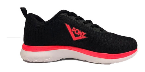 Zapatillas Pony Running Mujer Ligth Ox Negro-rosa Cli 