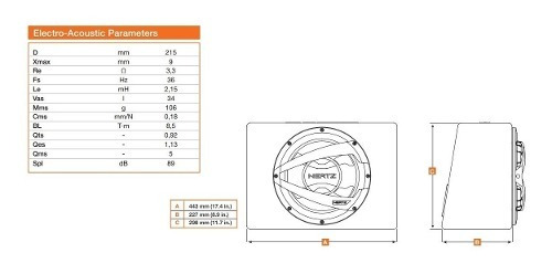 Subwoofer Hertz Dbx25.3 De 600w 10 Pasivo
