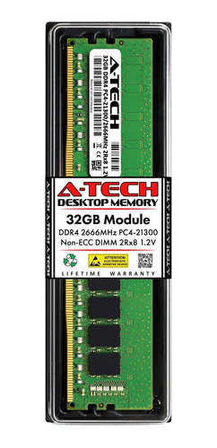 A-tech 32gb Ddr4 2666 Mhz Udimm Pc4-21300 (pc4-2666v) Cl19 D