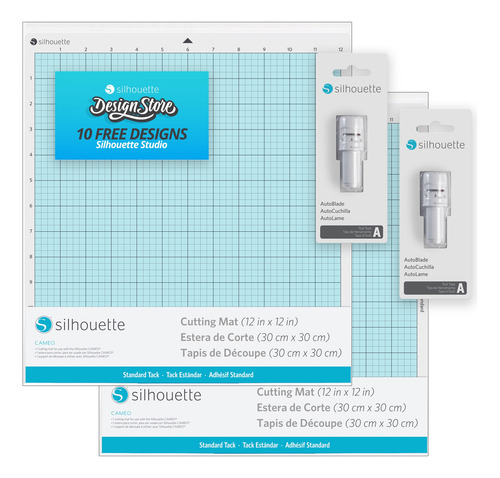 Kit De 2 Tapetes De Corte Y 2 Cuchillas Autoblade Cameo 3 Ángulo de corte 45