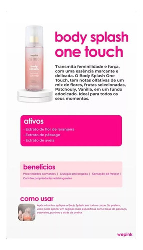 Body Splash One Touch Wepink Cuidado Essencial Virginia