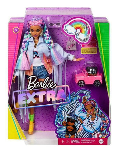 Barbie Extra con trenzas de arcoíris - Mattel Grn29