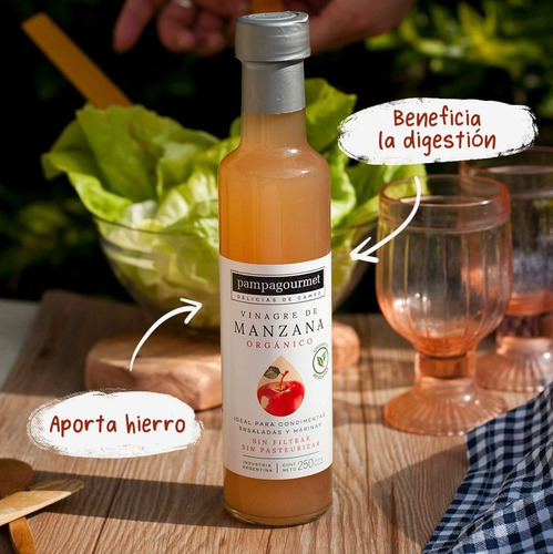 Vinagre De Manzana Orgánico Pampa Gourmet 250ml La Madre