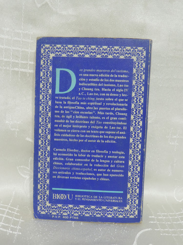 Dos Grandes Maestros Del Taoísmo Lao Tse / Chuang Tzu (Usado)