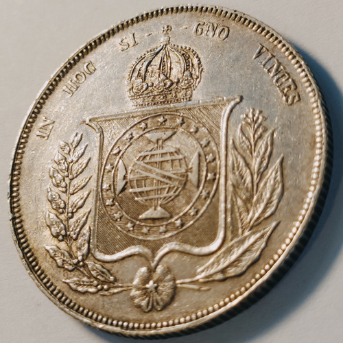 Moeda De Prata 1000 Réis 1860 Data Emendada - Império (Usado)