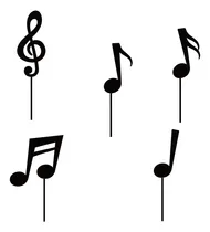Comprar Cake Topper Adorno Mini Cup Cake - Notas Musicales X 5 Unid
