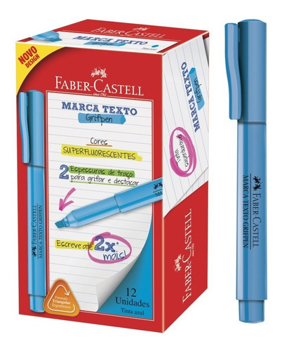 Marca Texto Grifpen Azul Faber Castell Caixa C/12 Unidades