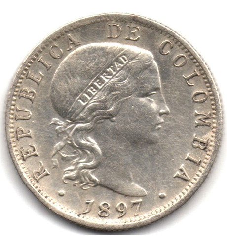 10 Centavos 1897 Bogotá Plata
