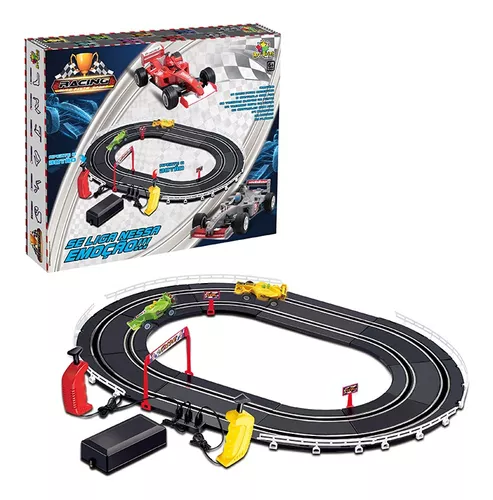 AUTORAMA DUPLO SUPER PISTA DE CORRIDA COM 2 CONTROLES REMOTO E 2