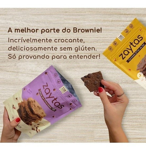 Imagem 5 de 7 de Lascas De Brownie S/ Gluten Zaytas Caramelo & Flor De Sal