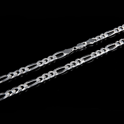 Cadena Hombre Figaro D 7mm-50cm Plataley.925 Duodeluxejoyas®