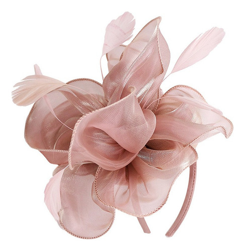Wa Diadema Con Sombrero De Fascinator De Flor Artificial