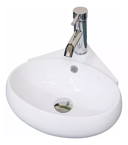 Lavabo Esquinero Esquina Blanco Giza C/ Llave Mezcladora Abs