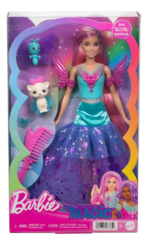Muñeca Figura Barbie A Touch Of Magic Malibú Cabello Rosa