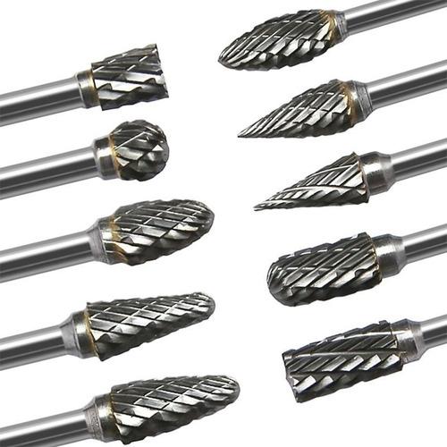 L Kit 10 Ponta Montada Fresa Dremel Tungstênio Retifica