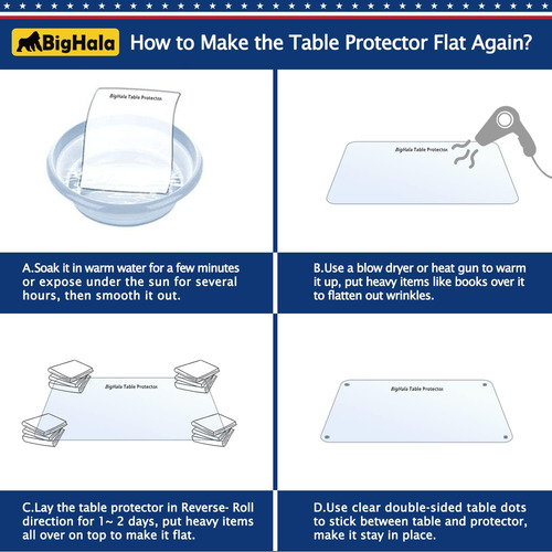 Protector P/ Mesa Bighala, Transparente, Pvc, Rectangular