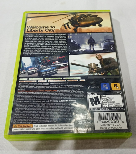 Grand Theft Auto 4 Xbox 360 / Xbox One (Usado)