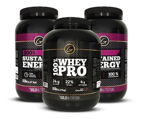 Pack Aumento De Peso - Whey Pro 5 Lb + 10 Lb Sustained Enegy Sabor Vainilla + Sin sabor