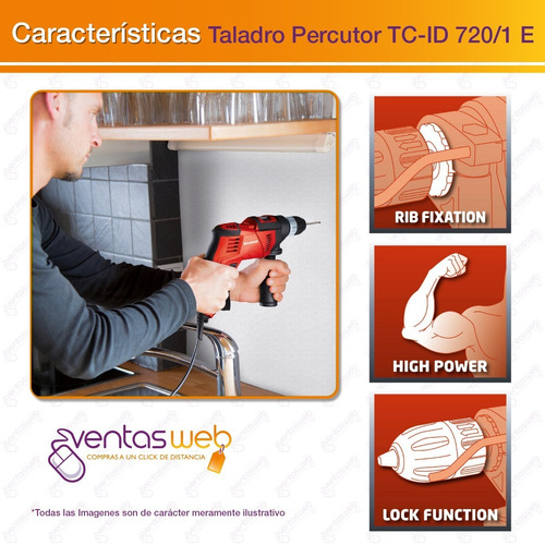 Imagen 4 de 10 de Taladro 13 Mm Percutor + Amoladora 115 Mm 750w Combo Einhell
