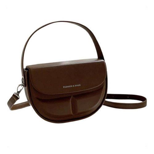 Mini Bags Carteras De Mujer Cuero Pu Rigida Cartera De Lujo Acabado De Los Herrajes Plateados Color Marrón Correa De Hombro Marrón Diseño De La Tela Liso