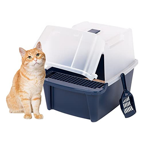 Iris Usa Caja De Litter Cat De Corner Grande Cerrada Wfcwr